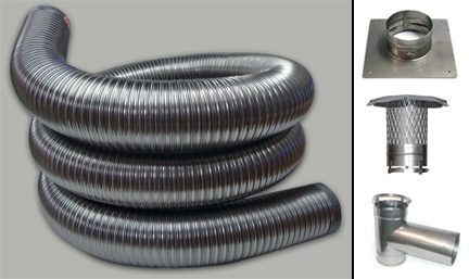 x25   2 Ply, Smooth Wall Flex Chimney Liner Tee Kit  